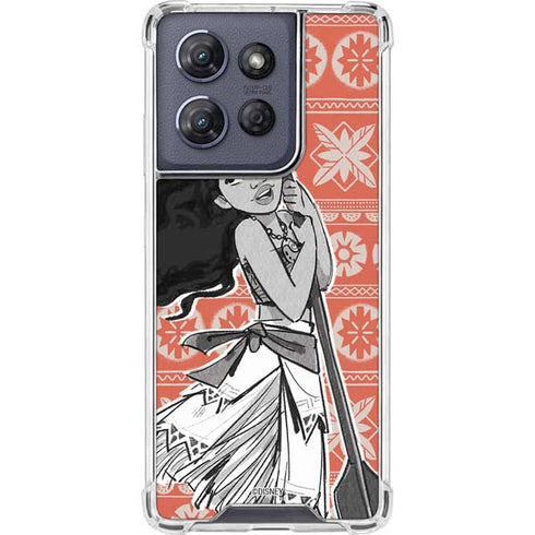 Disney Princess Moana Character Tropical Print Art Moto G Play 5G (2025) Clear Case